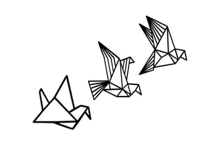 Décoration murale en bois Origami - Noir