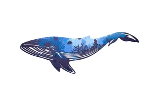 Décoration murale Reef Whale - Bleu