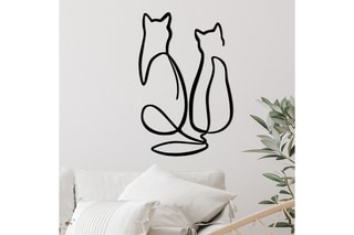 Décoration murale Couple Cat Love - Noir