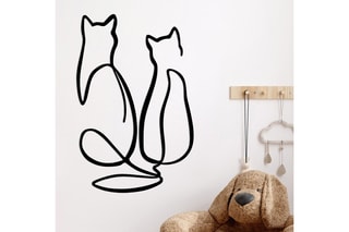 Décoration murale Couple Cat Love - Noir