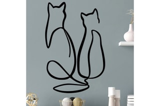 Décoration murale Couple Cat Love - Noir