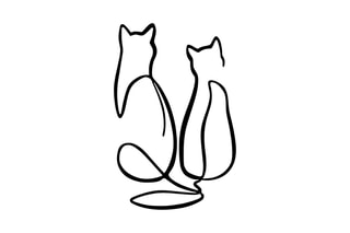 Décoration murale Couple Cat Love - Noir