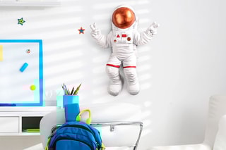 Wanddecoratie Peace Sign Astronaut 3 Wit en Bruin
