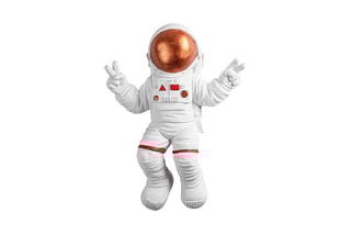 Wanddecoratie Peace Sign Astronaut 3 Wit en Bruin