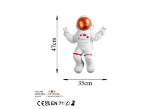 Wanddecoratie Peace Sign Astronaut 3 Wit en Bruin