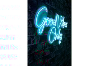 Néon mural fluorescent Good Vibes Only 2 - Bleu