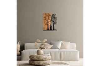 Décoration murale Love Under The Tree - Noir et naturel