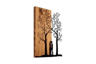 Décoration murale Love Under The Tree - Noir et naturel