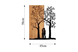 Décoration murale Love Under The Tree - Noir et naturel