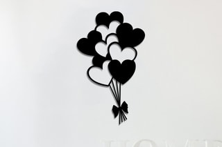 Wanddecoratie Balloons Zwart