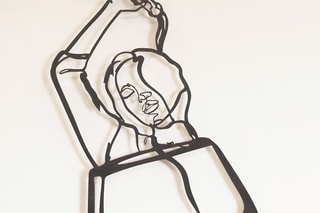 Wanddecoratie Glass of Wine Girl - Zwart