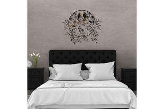 Wanddecoratie Love of Birds 2 Zwart en Goudkleurig