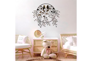 Wanddecoratie Love of Birds 2 Zwart en Goudkleurig