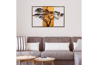 Décoration murale en bois - 90 x 58 cm - Naturel