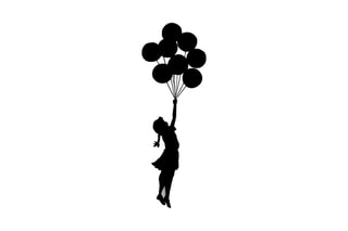 Décoration murale Banksy - 34 x 100 cm - Noir