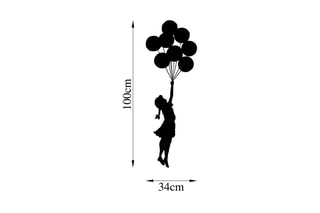 Décoration murale Banksy - 34 x 100 cm - Noir