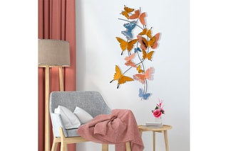 Décoration murale - 105 x 57 cm - Orange et gris