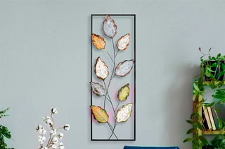 Décoration murale Fagus 3 - 32 x 90 cm - Bleu et jaune