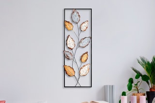 Décoration murale Fagus 3 - 32 x 90 cm - Bleu et jaune