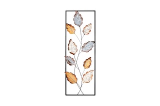 Décoration murale Fagus 3 - 32 x 90 cm - Bleu et jaune