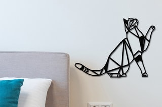 Décoration murale Cat Metal Decor - 51 x 36 cm - Noir
