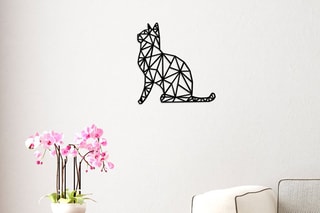 Décoration murale Chat - 46 x 48 cm - Noir