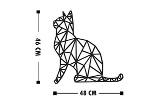 Décoration murale Chat - 46 x 48 cm - Noir