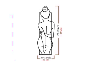 Décoration murale Female Posture - 24 x 69 cm - Noir
