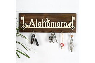 Porte-clés mural en bois - Naturel - 40 x 14 x 3 cm