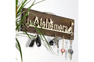 Porte-clés mural en bois - Naturel - 40 x 14 x 3 cm