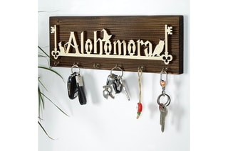 Porte-clés mural en bois - Naturel - 40 x 14 x 3 cm