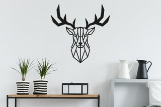 Wanddecoratie Deer - Zwart