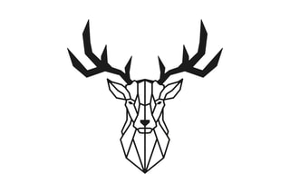 Wanddecoratie Deer - Zwart
