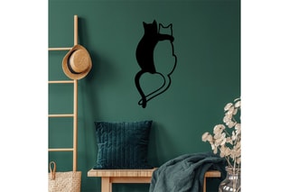 Décoration murale Love cats - Noir