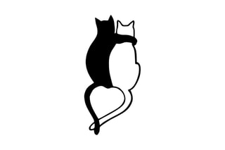 Décoration murale Love cats - Noir