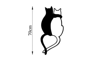Décoration murale Love cats - Noir