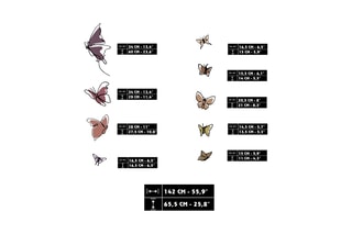 Wanddecoratie - 34 x 60 cm / 34 x 29 cm / 28 x 27,5 cm / 16,5 x 16,5 cm / 16,5 x 15 cm / 15,5 x 14 cm / 20,5 x 21 cm / 14,5 x 13,5 cm / 15 x 11 cm - Paars