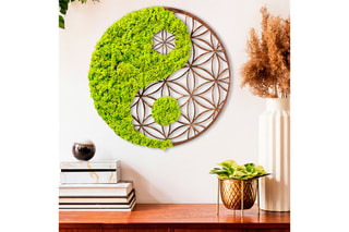 Décoration murale - 44 x 44 cm - Vert et naturel