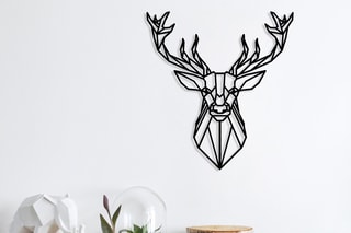 Décoration murale Deer -  60 x 65 cm - Noir