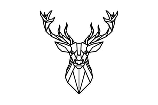 Décoration murale Deer -  60 x 65 cm - Noir