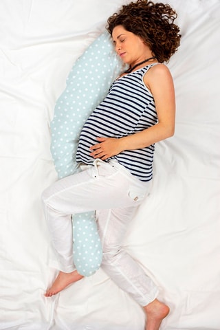 Coussin d’allaitement Fox Dreams - Bleu clair et blanc - 145 x 25 cm