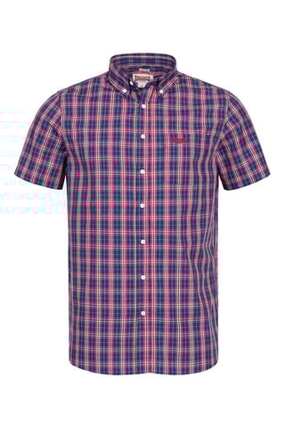 Overhemd Slim Fit Model Rood en Marineblauw