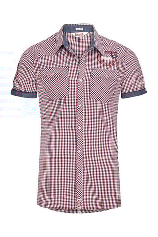 Overhemd Slim Fit Model Marineblauw en Rood