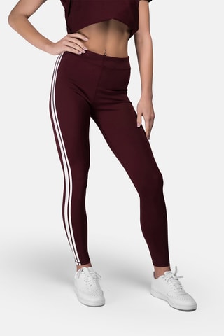 Legging Bordeauxrood en Wit