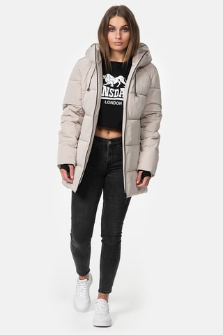 Gewatteerde Jas met Capuchon Sally Beige