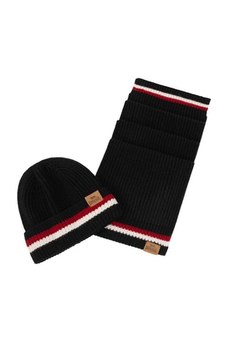 Sjaal en Muts Butleigh - Zwart en Rood