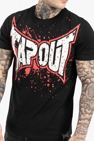 T-shirt regular Splashing - Zwart