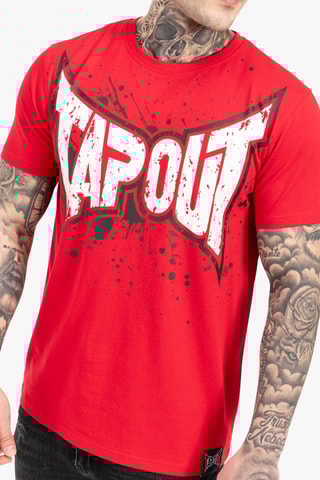 T-shirt regular Splashing - Rood