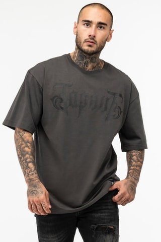T-shirt Oversized Simply Believe - Grijs 