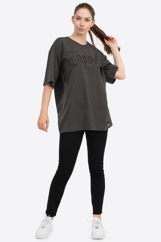 T-shirt Oversized Simply Believe - Grijs 